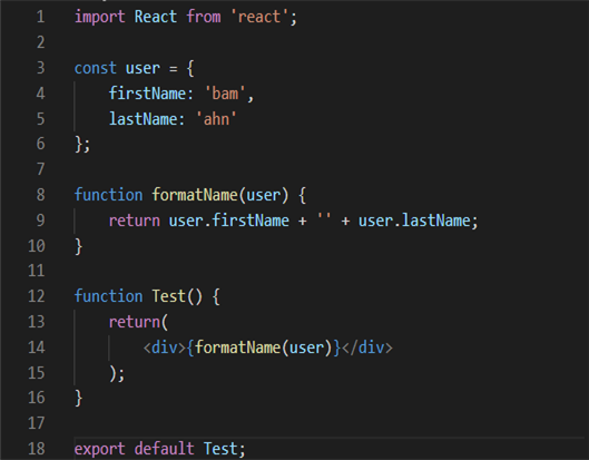 JSX 중괄호 안에는 유효한 Javascript 표현식